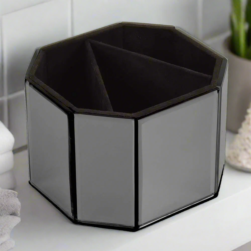 Mirror Multi-Utility Bathroom Organiser I Smokey Black | O'gon ICHKAN