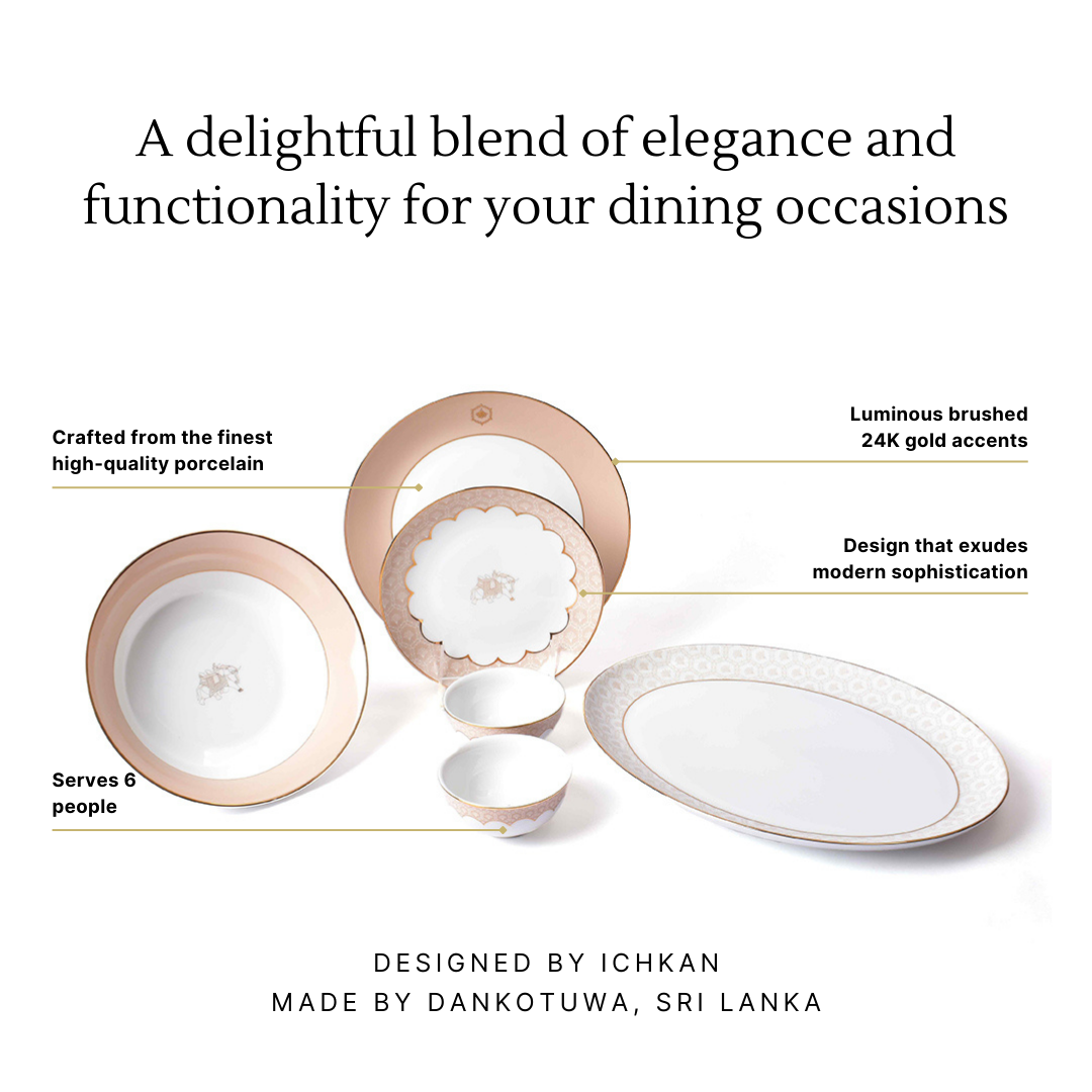 21 pc Dinner set | Peach | Peach Legacy ICHKAN