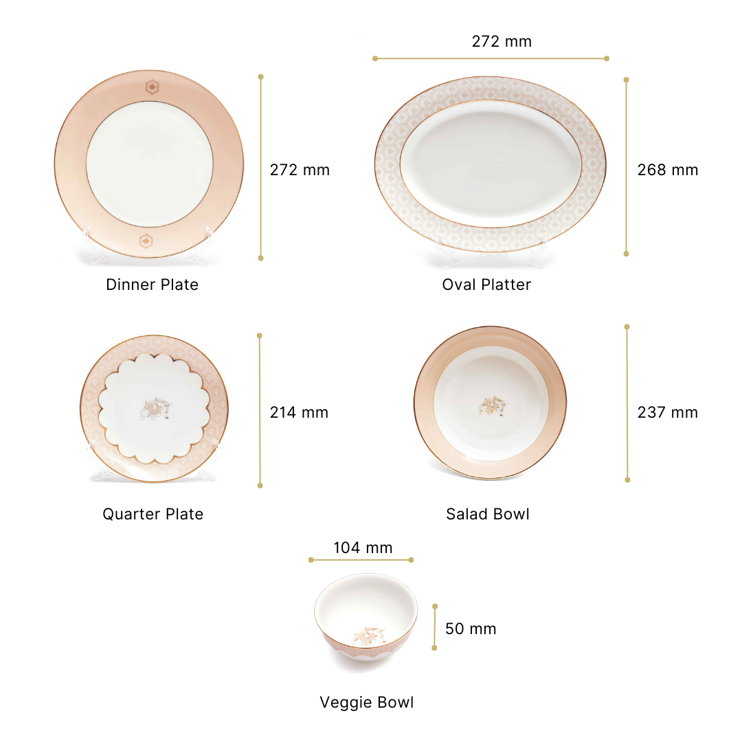 21 pc Dinner set | Peach | Peach Legacy ICHKAN