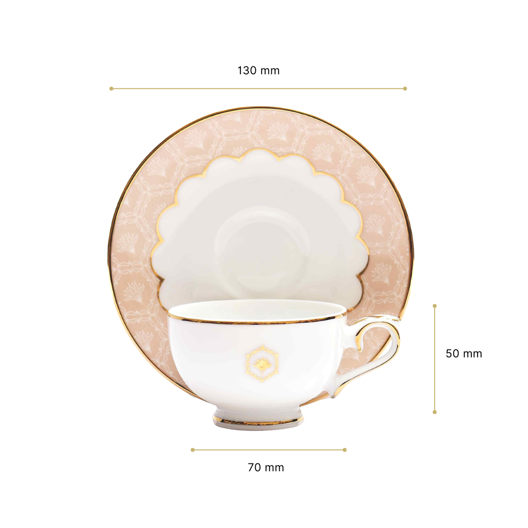 Macchiato Cup & Saucer 12 Pcs - Gift Box | Peach | Peach Legacy ICHKAN