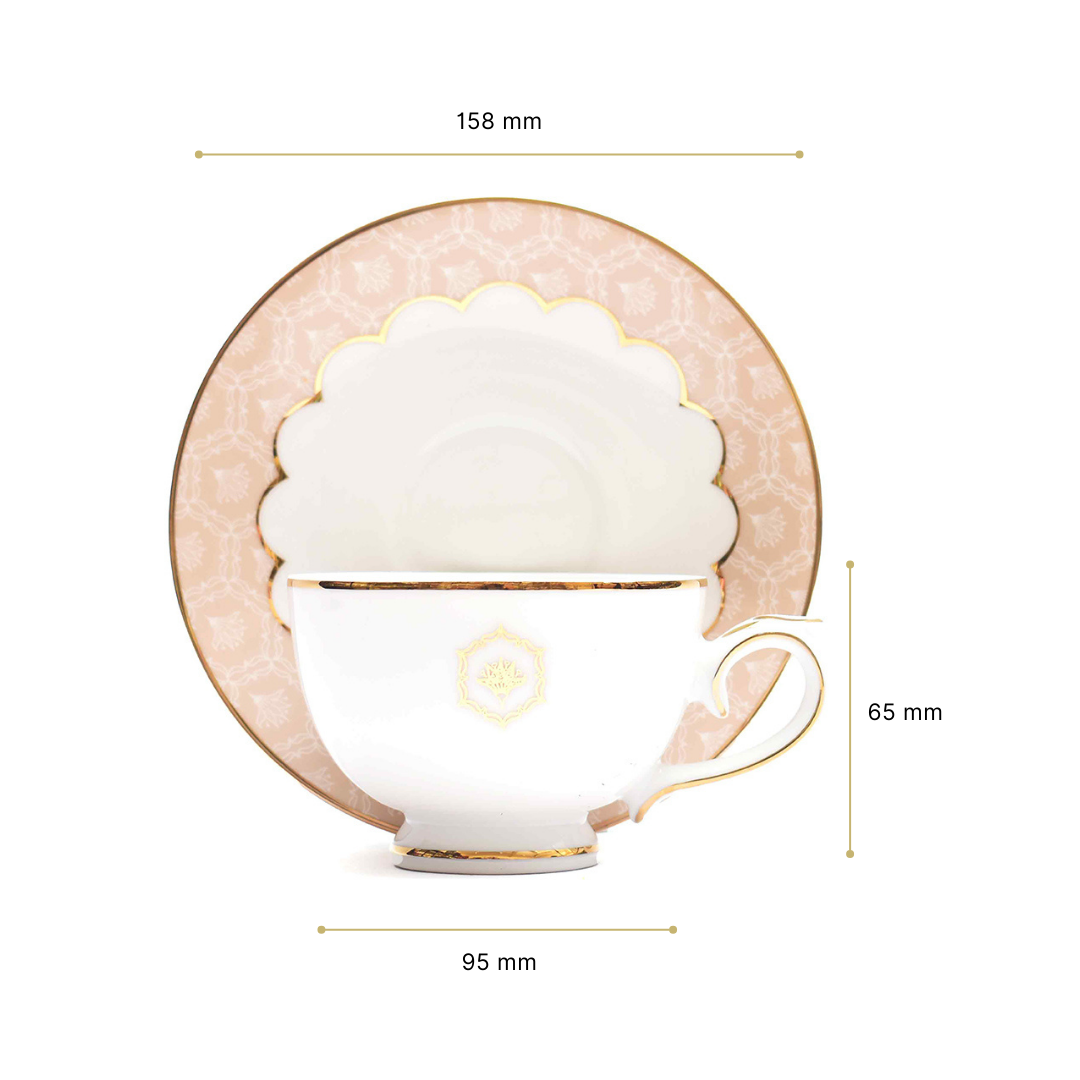 Tea Cup & Saucer 12pc | Peach | Peach Legacy ICHKAN