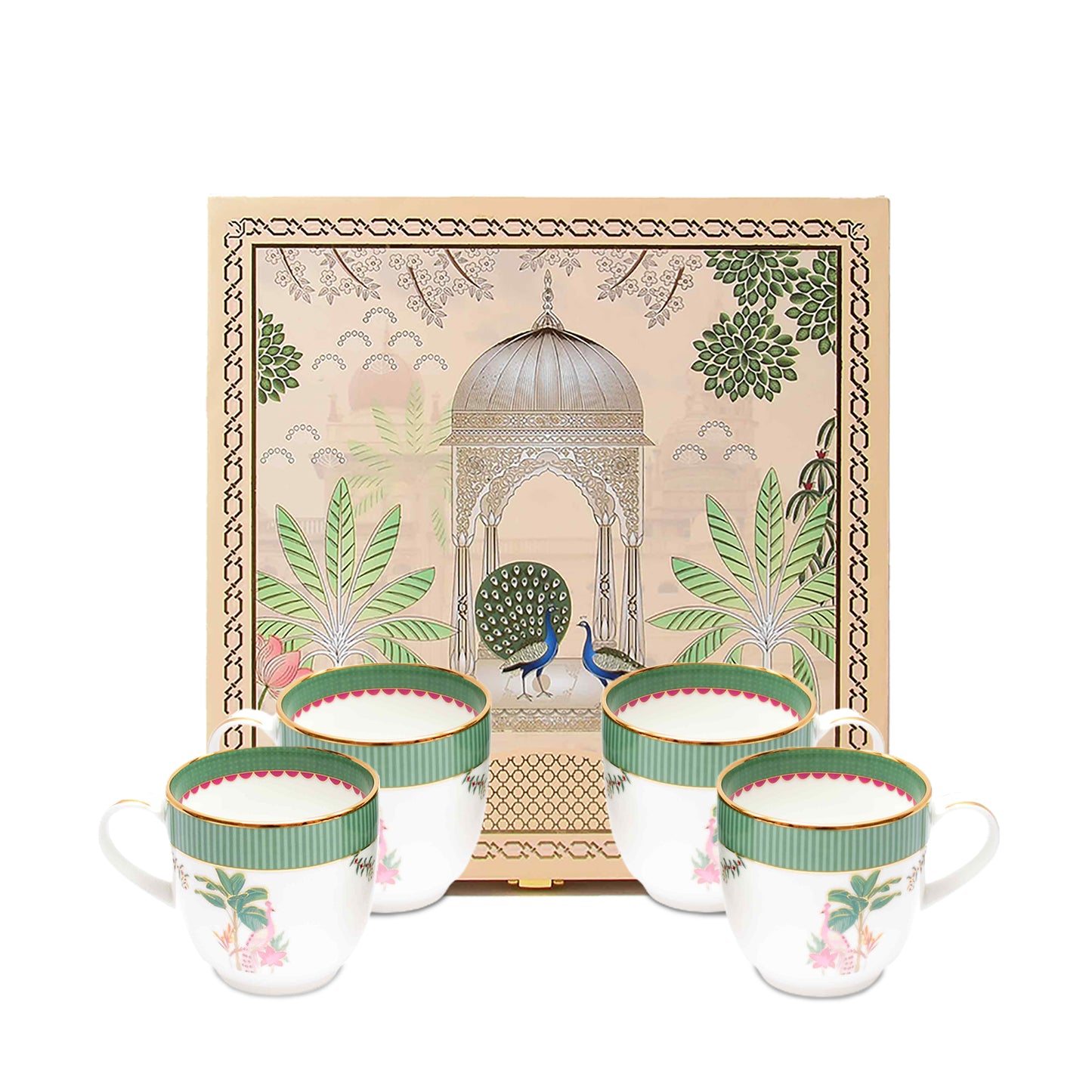 Pete's Coffee Mug Set of 4 - Gift Box | Green | Mayura ICHKAN