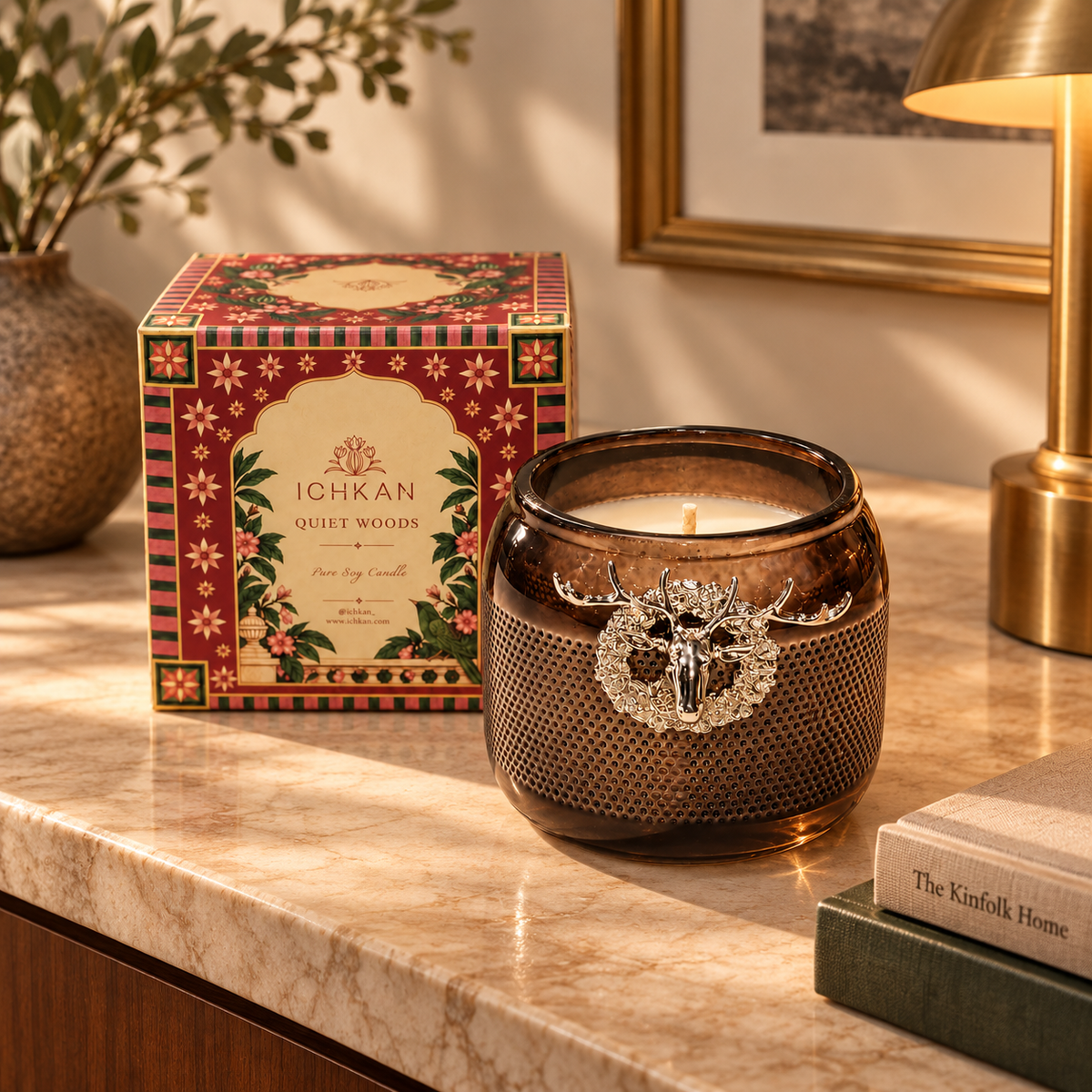 Quite Woods Scented Soy Wax Candle with Lid | Smokey Black ICHKAN by Day To Day
