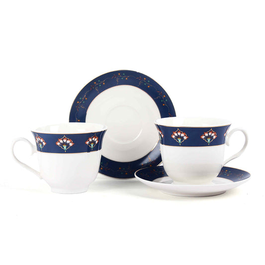 Tea Cup and Saucer Set 12 Pcs | Saaz | Ichkan Roots