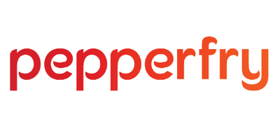Red 'pepperfry' logo on a white background