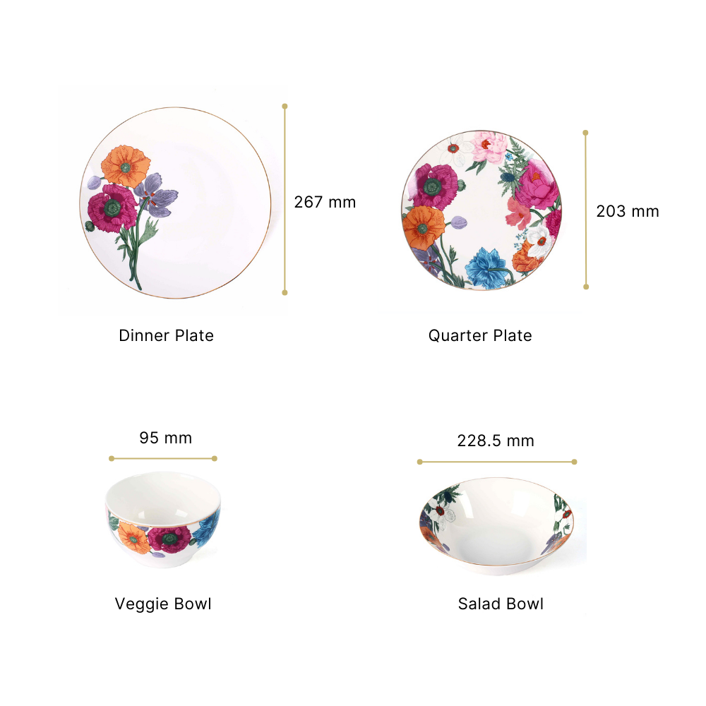 20 Pc Dinner set | Secret Garden | Ichkan Roots