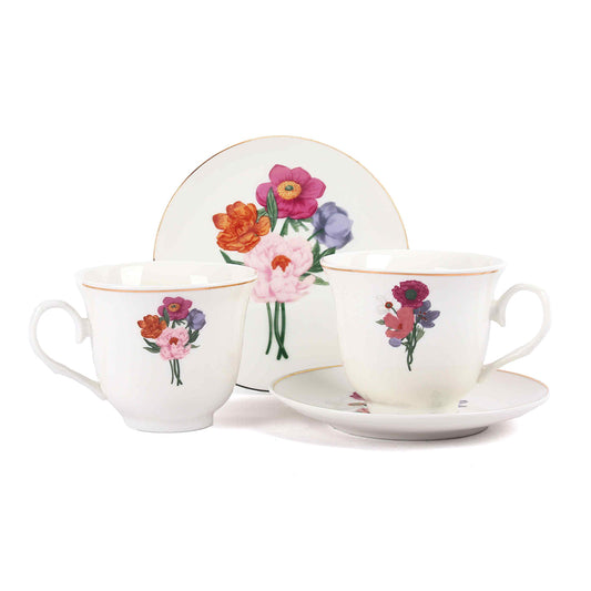 Tea Cup and Saucer Set 12 Pcs | Secret Garden | Ichkan Roots