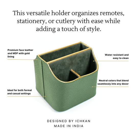 Leatherette Multi-Utility Rotating Holder Organiser | Olive Green | Serpentine