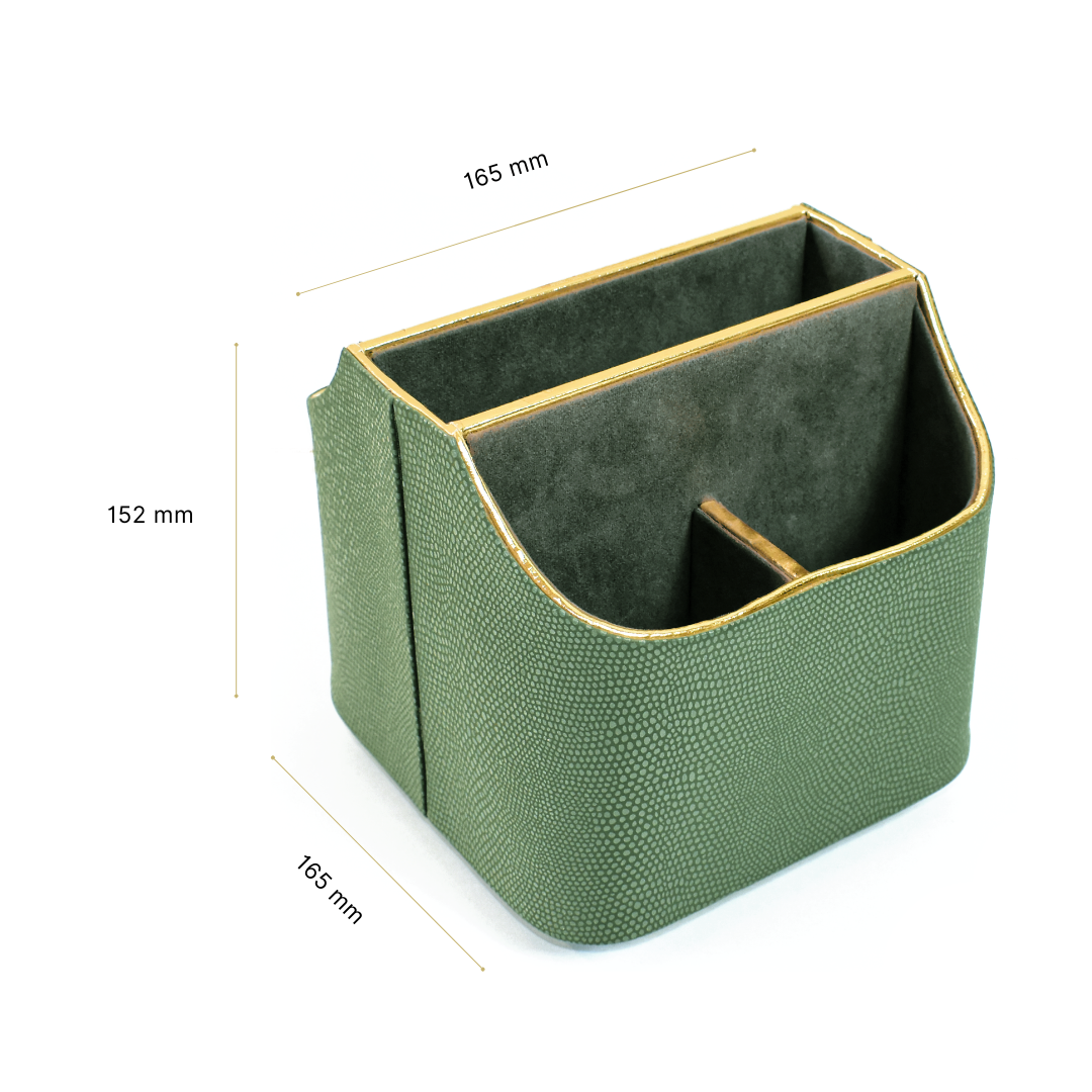 Leatherette Multi-Utility Rotating Holder Organiser | Olive Green | Serpentine