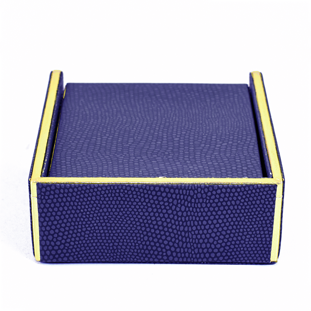 Leatherette Square Coasters Set of 6 | Blue | Serpentine Ichkan