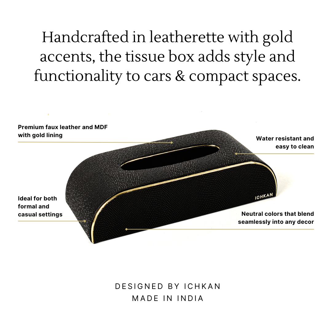 Leatherette Curve Tissue Holder | Black | Serpentine