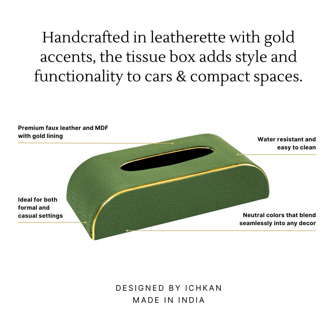 Leatherette Curve Tissue Holder | Olive Green | Serpentine