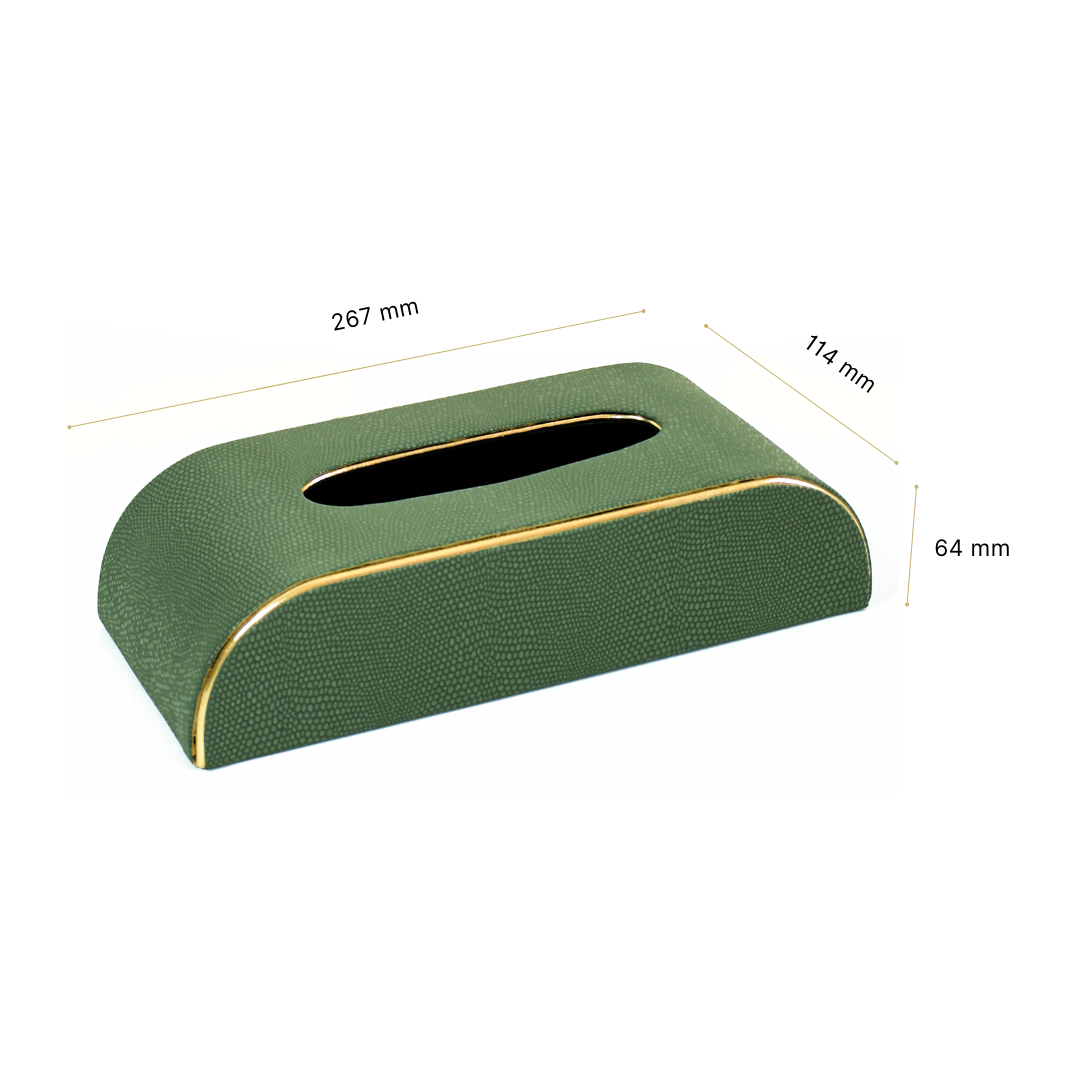 Leatherette Curve Tissue Holder | Olive Green | Serpentine