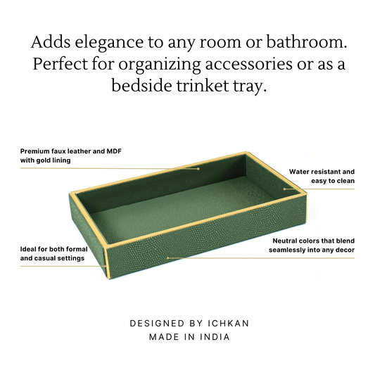 Leatherette Towel/Vanity Tray | Olive Green | Serpentine