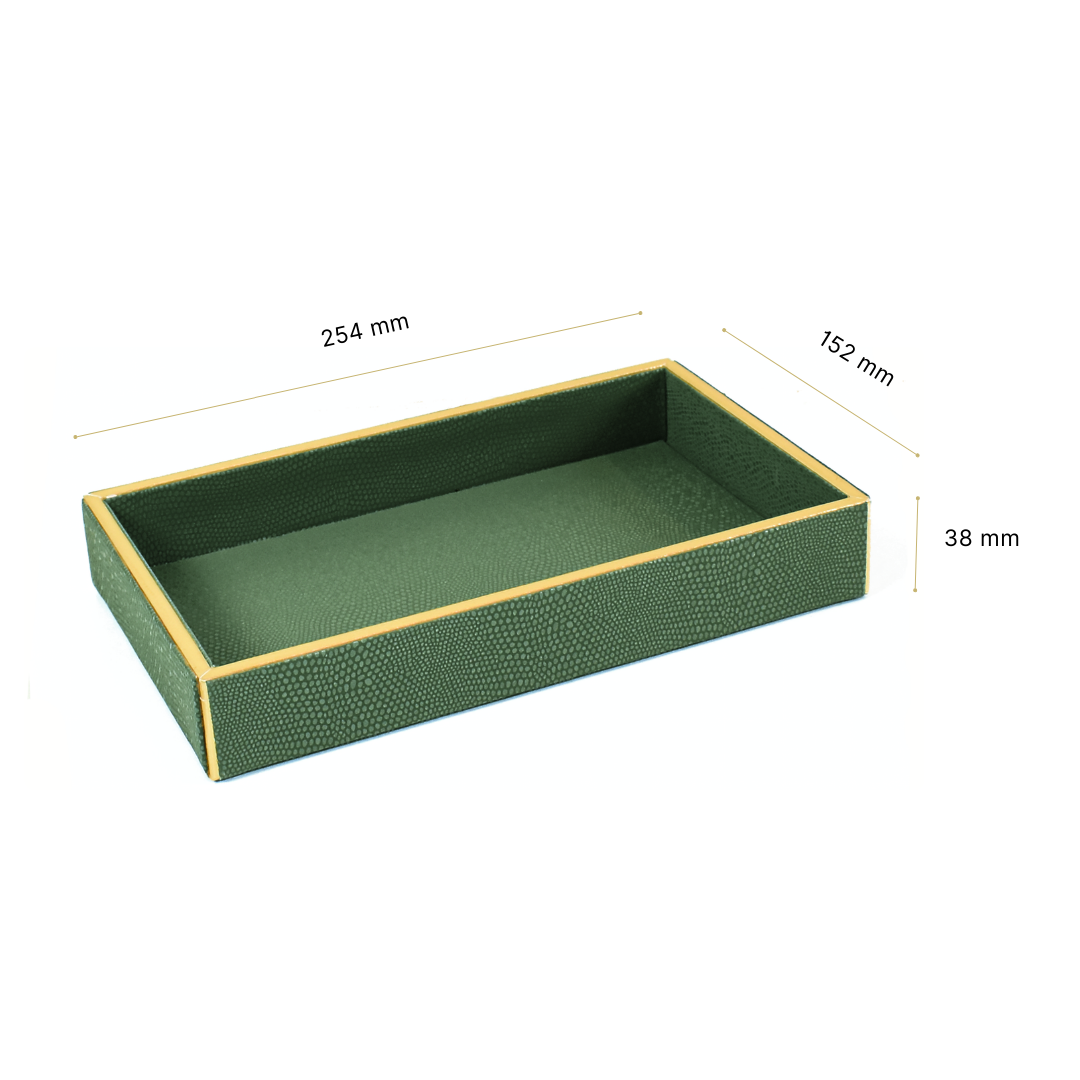 Leatherette Towel/Vanity Tray | Olive Green | Serpentine