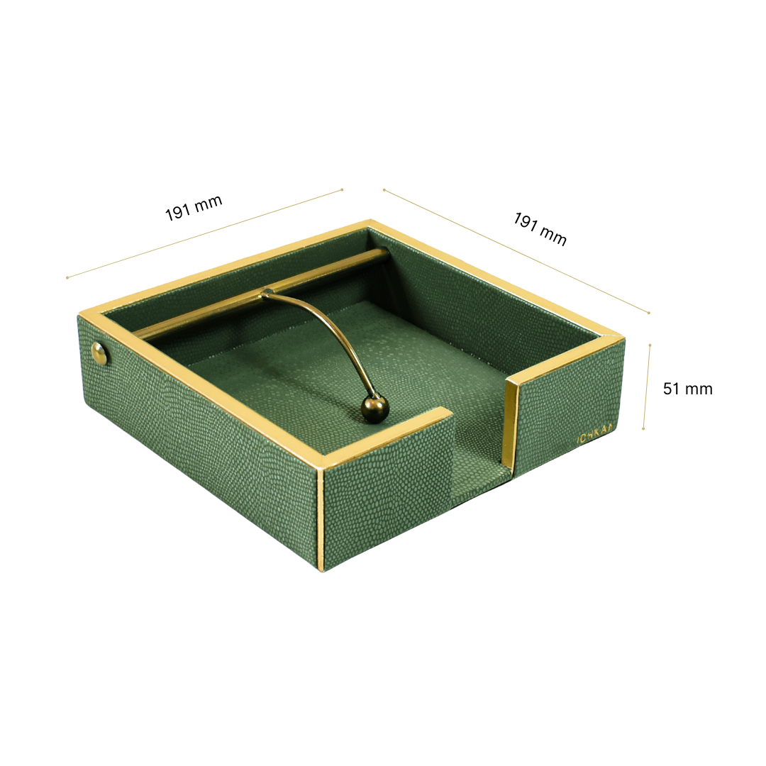 Leatherette Weight Tissue Holder | Olive Green | Serpentine