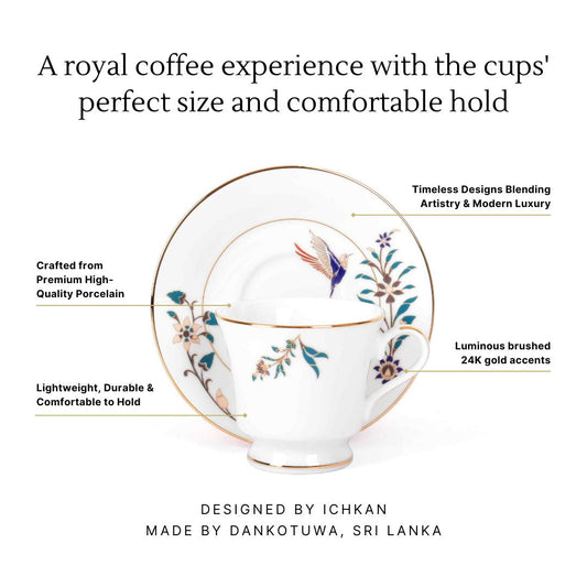Tea Cup and Saucer Set 12 Pcs Bell Shape | Green | Shahi ICHKAN by Day To Day