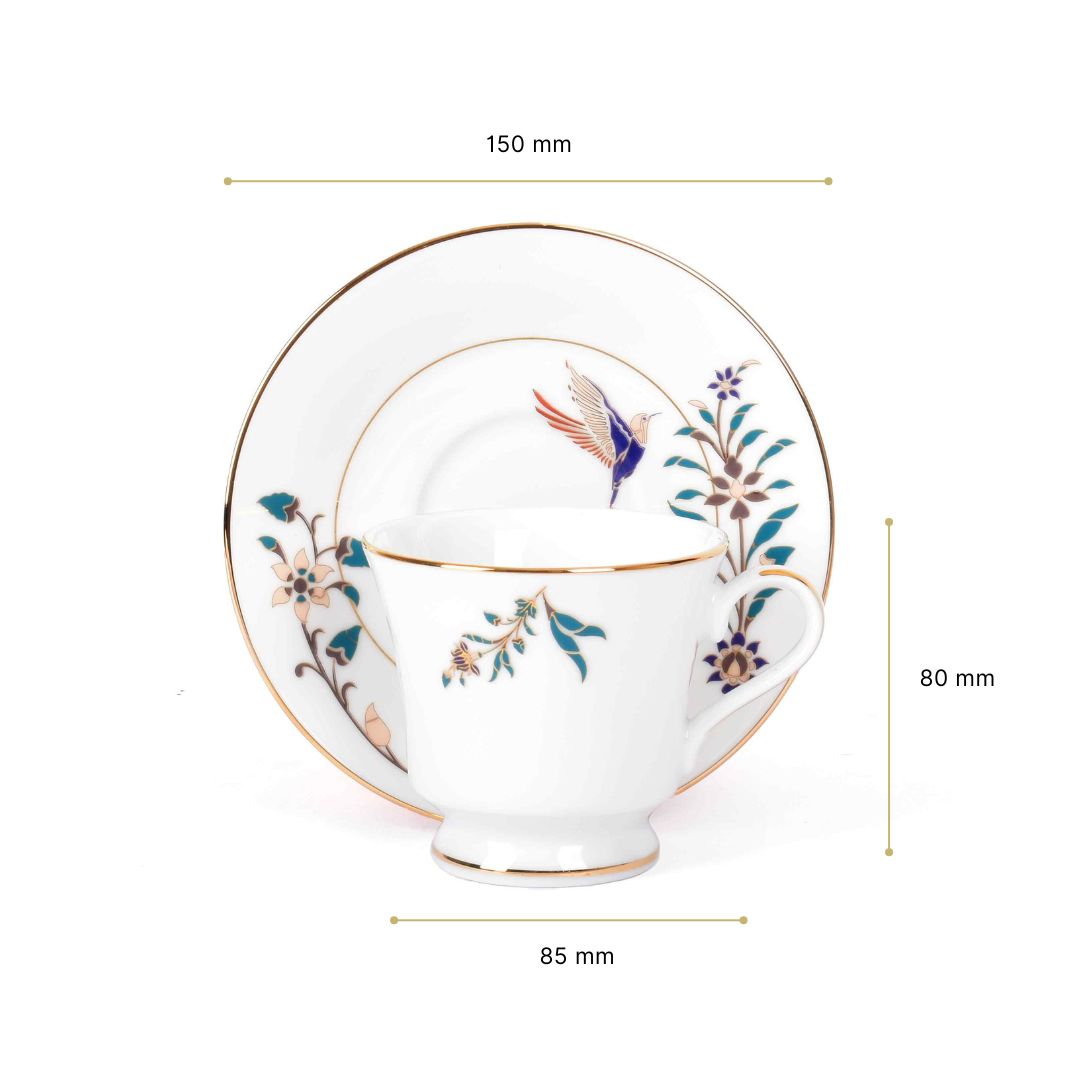 Tea Cup and Saucer Set 12 Pcs Bell Shape | Green | Shahi ICHKAN by Day To Day