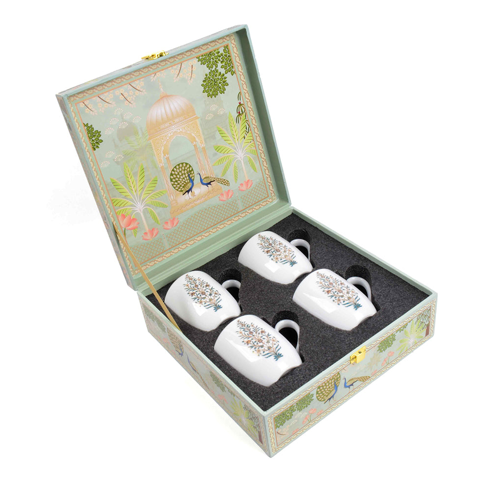 Coupe Coffee Mug Set of 4 - Gift Box | Blue | Shahi ICHKAN