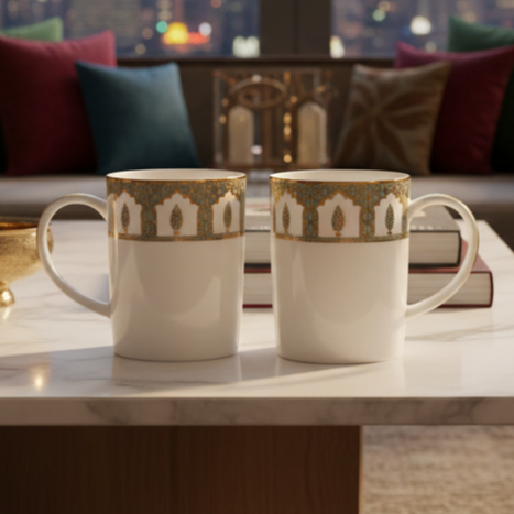 Slim Coffee Mug Set of 6 | Blue | Chinar ICHKAN