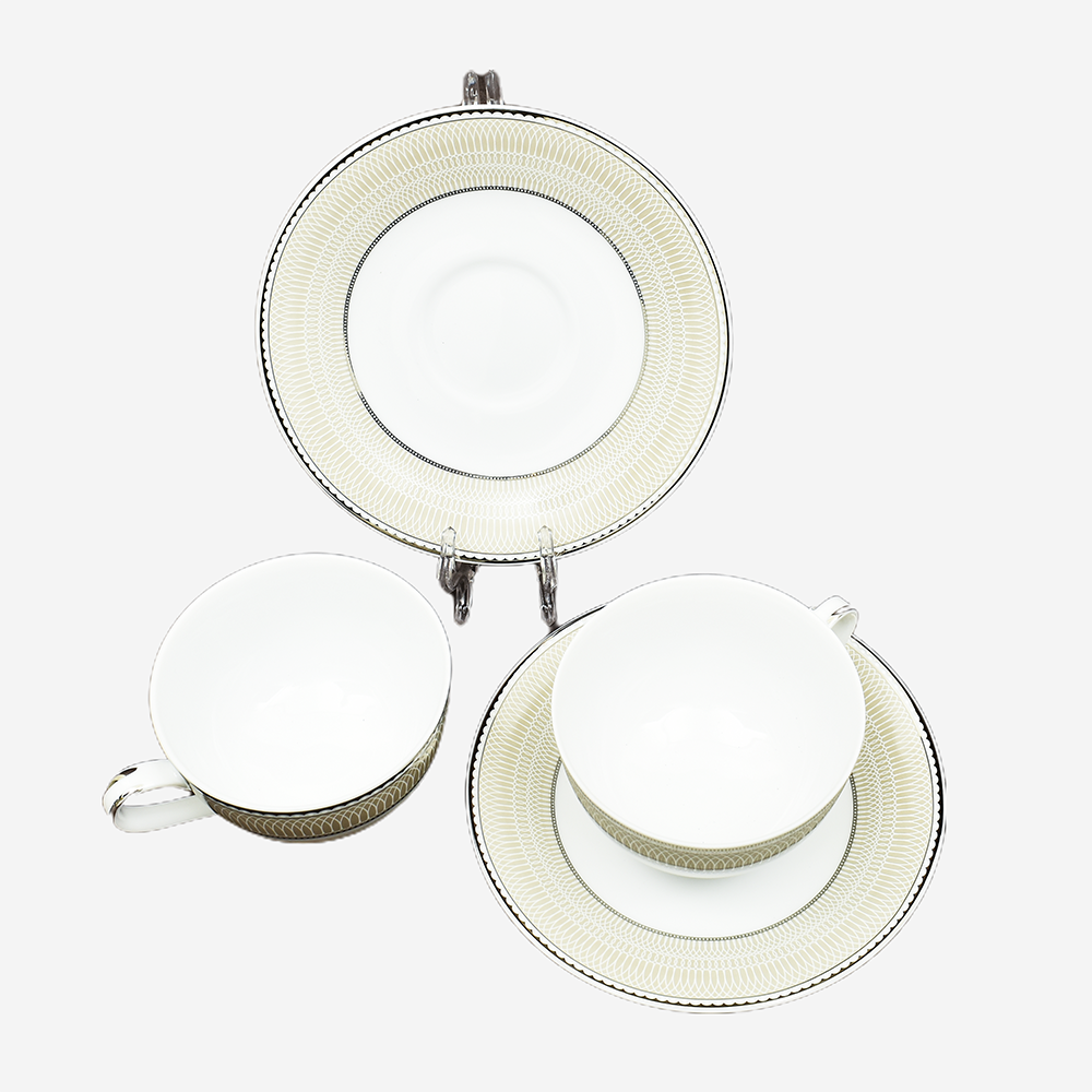 Shine Platin Tea Cup & Saucer 12 Pc ICHKAN by Day To Day