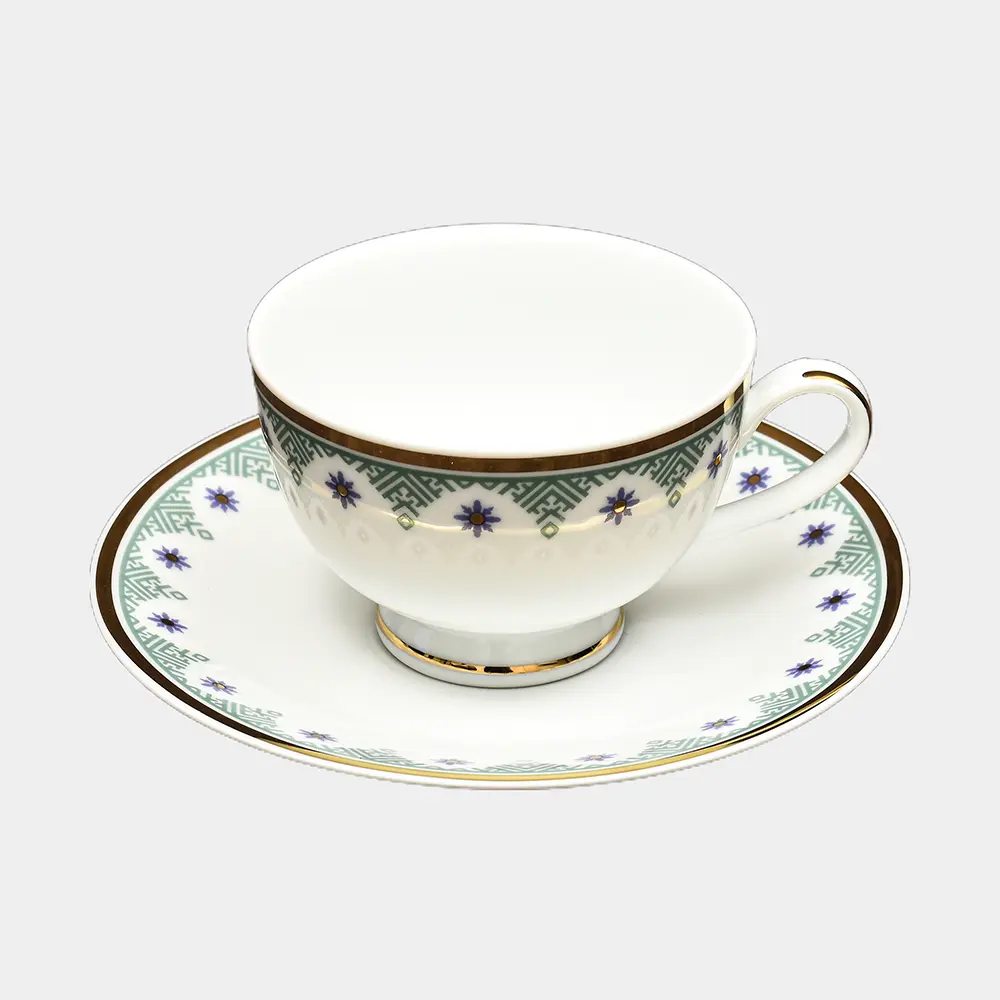 Tea Cup & Saucer 6pc | Blue | Isabella Gold ICHKAN