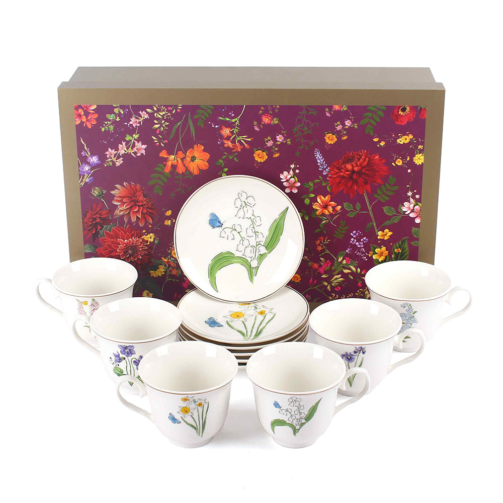 Tea Cup and Saucer Set 12 Pcs | Tarang | Ichkan Roots
