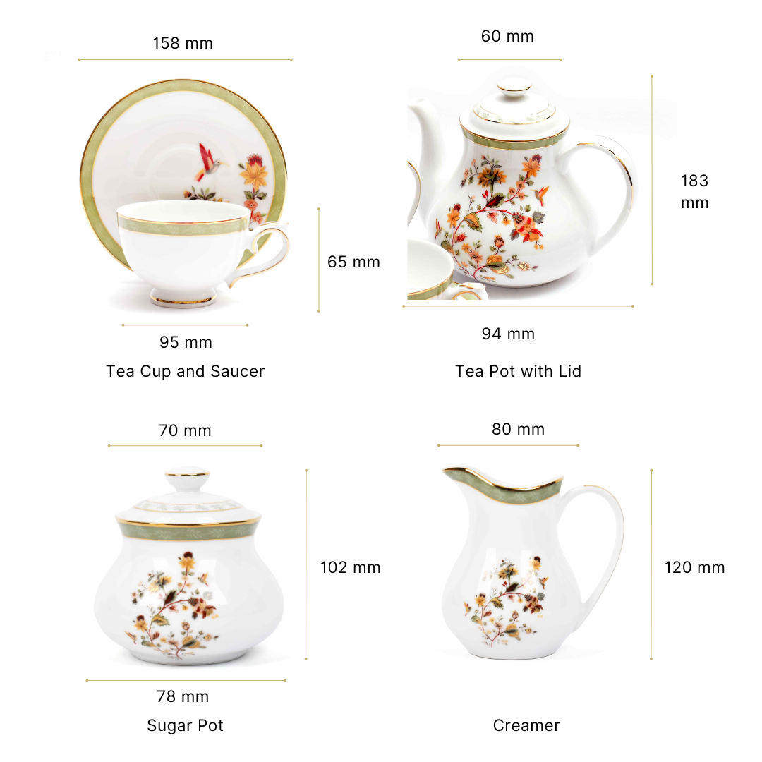 Tea Set 17 pc | Green | Bloom ICHKAN
