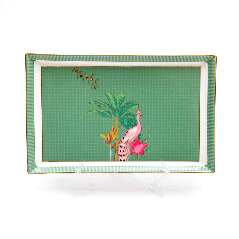 Rectangle Snack Tray/Platter Large | Green | Mayura ICHKAN