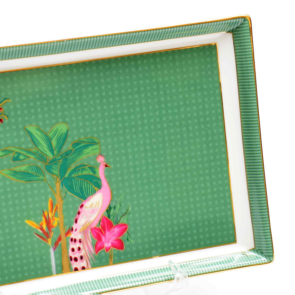 Rectangle Snack Tray/Platter Large | Green | Mayura ICHKAN