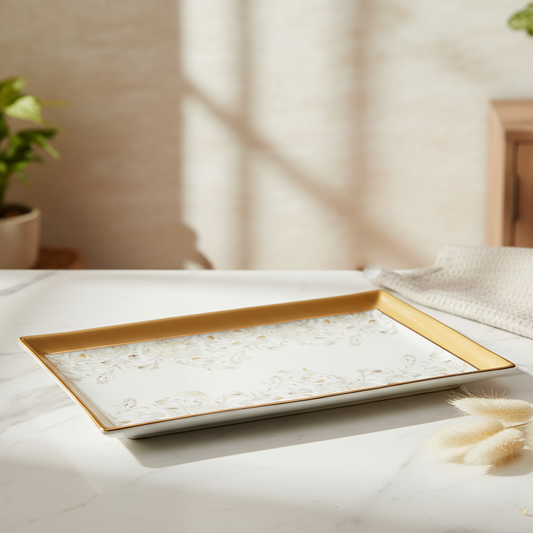 Rectangle Snack Tray/Platter Large | Yellow | Mustard Iris ICHKAN