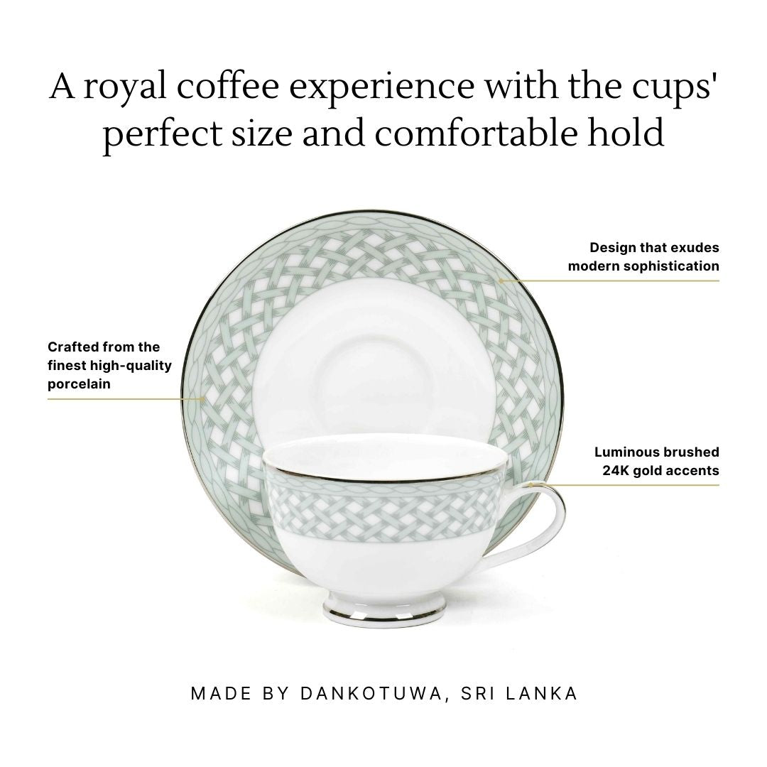 Dankotuwa Sri Lanka Tea Cup & Saucer 12pc | Blue | Valera ICHKAN