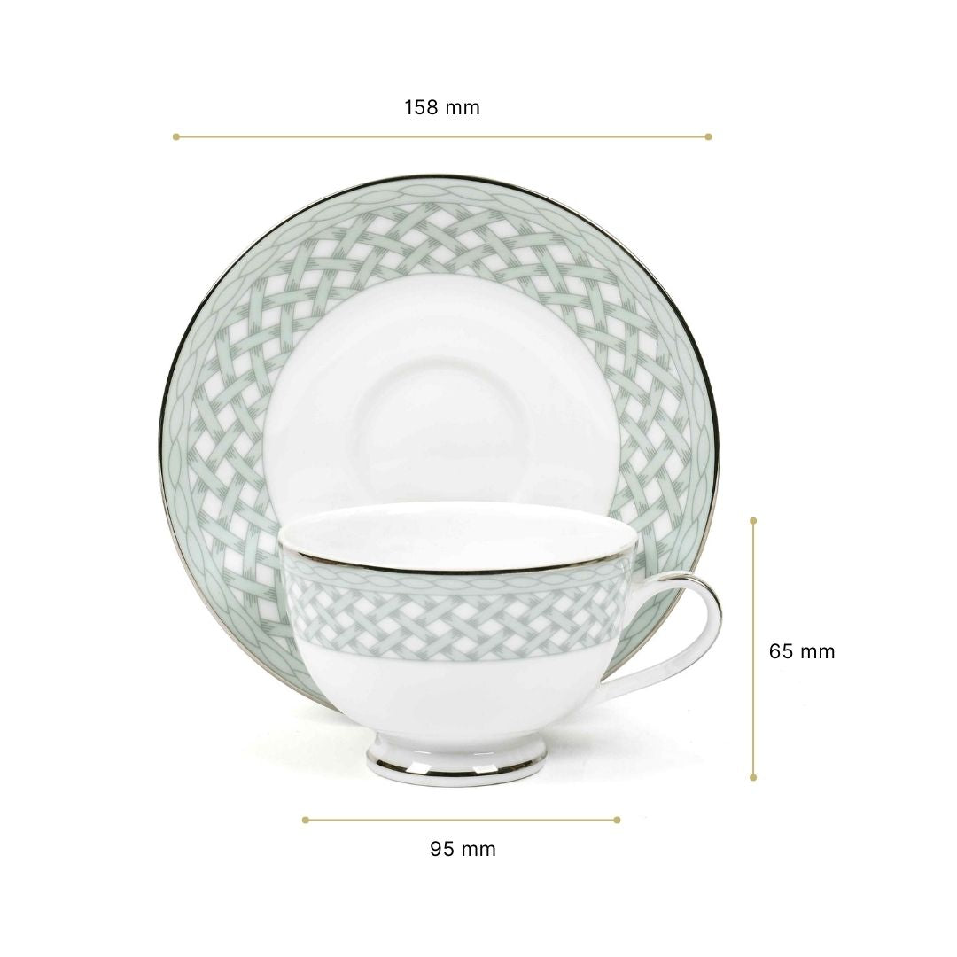 Dankotuwa Sri Lanka Tea Cup & Saucer 12pc | Blue | Valera ICHKAN