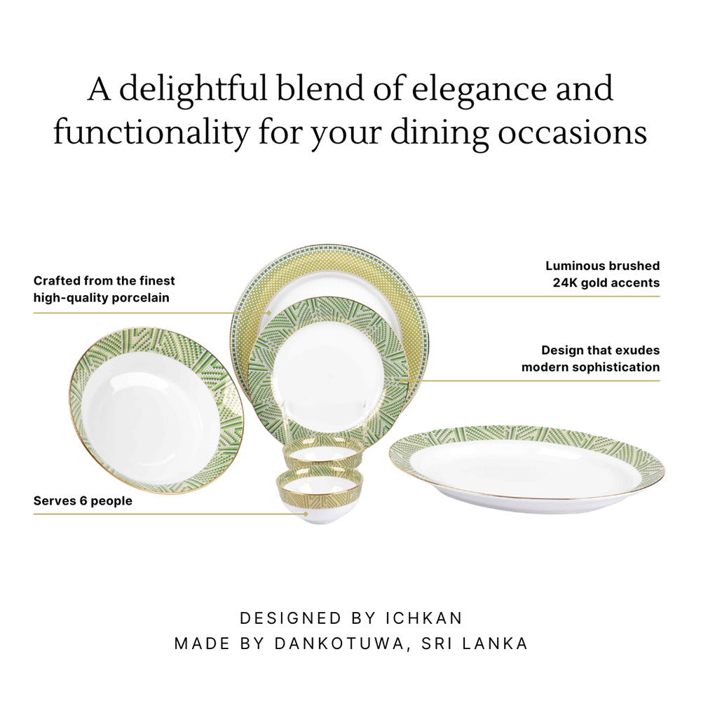 21 pc Dinner set | Green | Verde ICHKAN by Day To Day