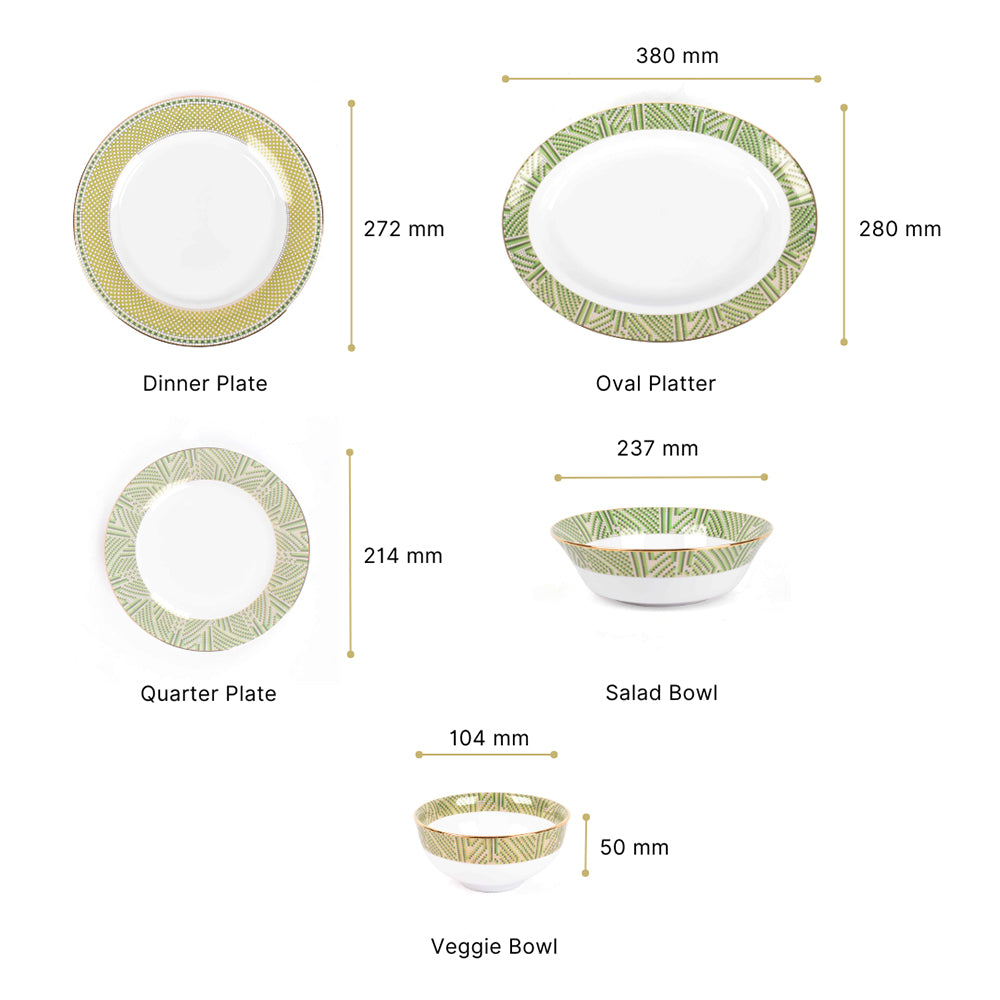 21 pc Dinner set | Green | Verde ICHKAN by Day To Day