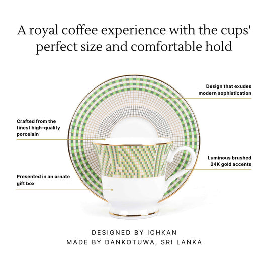 Tea Cup and Saucer Set 12 Pcs | Green | Verde ICHKAN by Day To Day