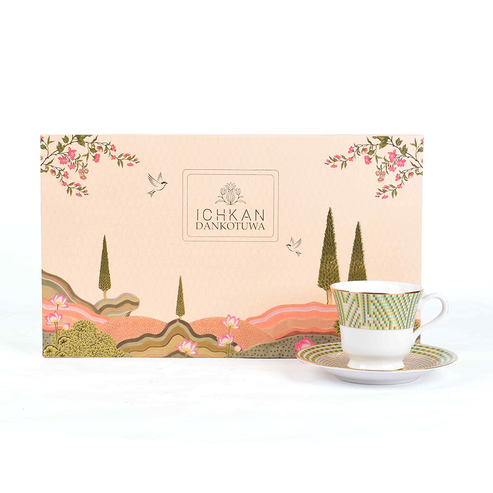 Tea Cup and Saucer Set 12 Pcs | Green | Verde ICHKAN by Day To Day