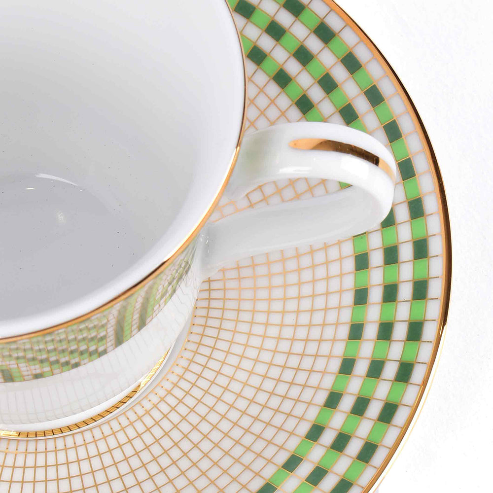 Tea Cup and Saucer Set 12 Pcs | Green | Verde ICHKAN by Day To Day