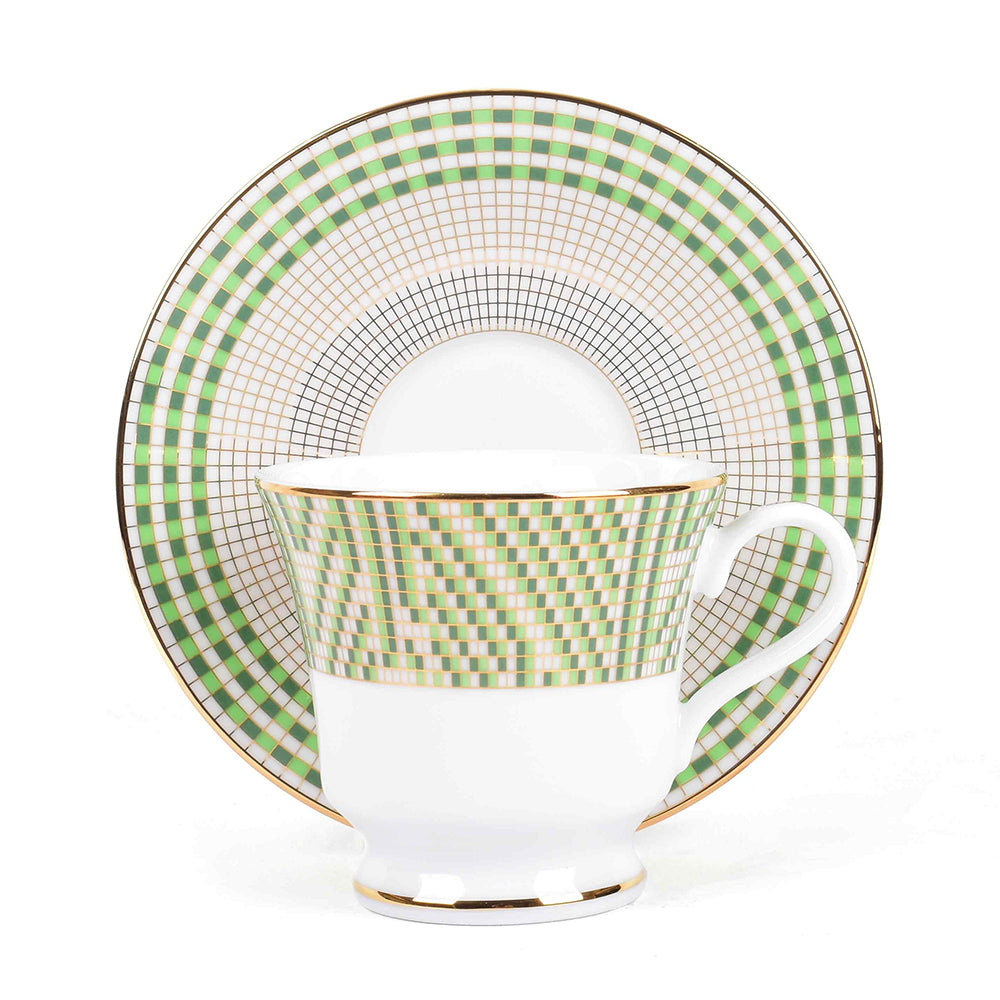 Tea Cup and Saucer Set 12 Pcs | Green | Verde ICHKAN by Day To Day