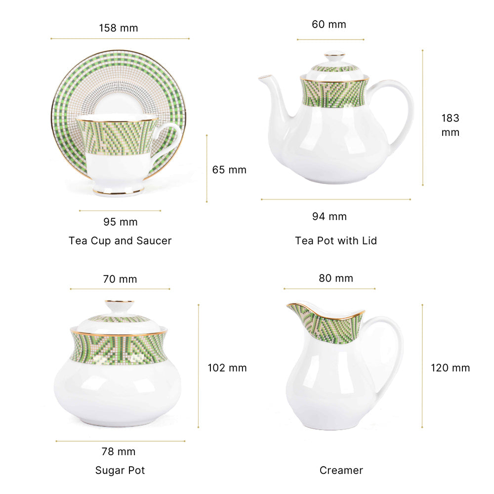 Tea Set 17 Pcs | Green | Verde ICHKAN by Day To Day