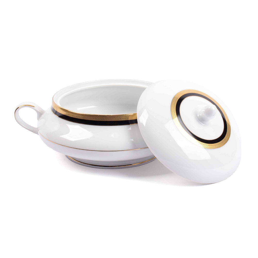 Porcelain Dinner Set 41pc | Black Gold | Vienna Blue ICHKAN by Day To Day