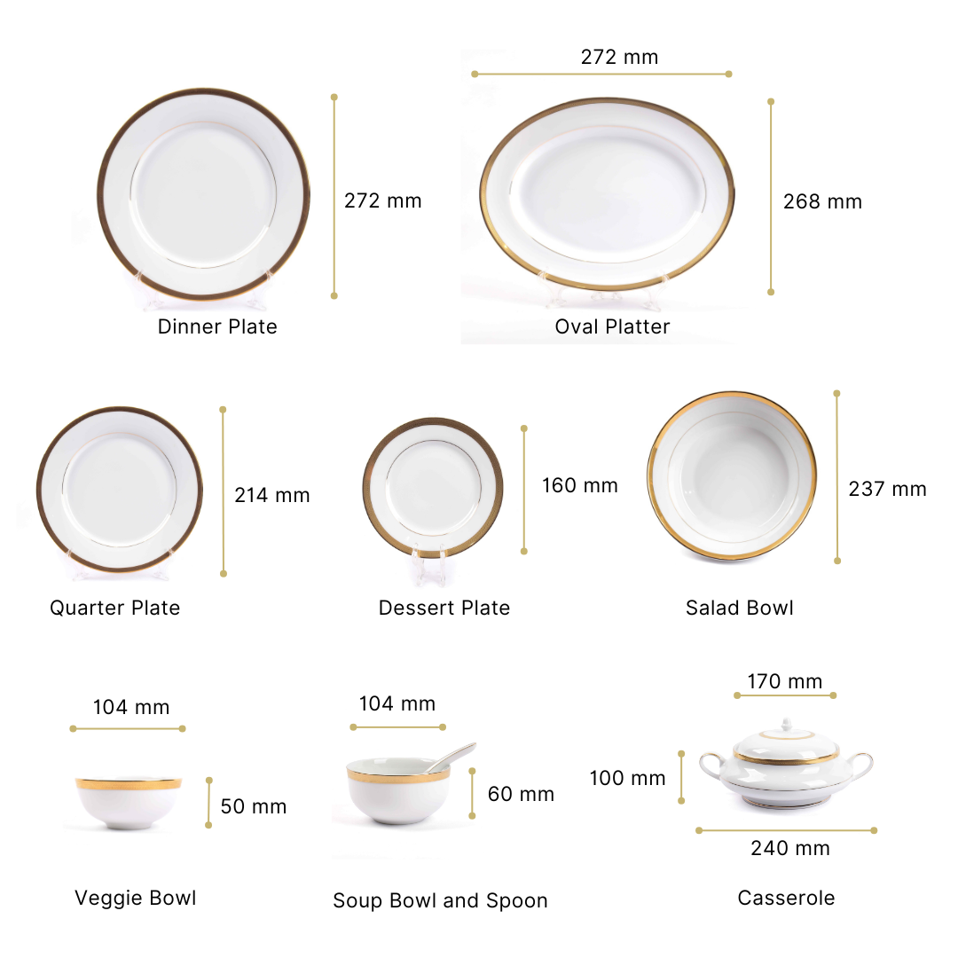 Porcelain Dinner Set 41pc | Gold | Vienna Gold ICHKAN by Day To Day