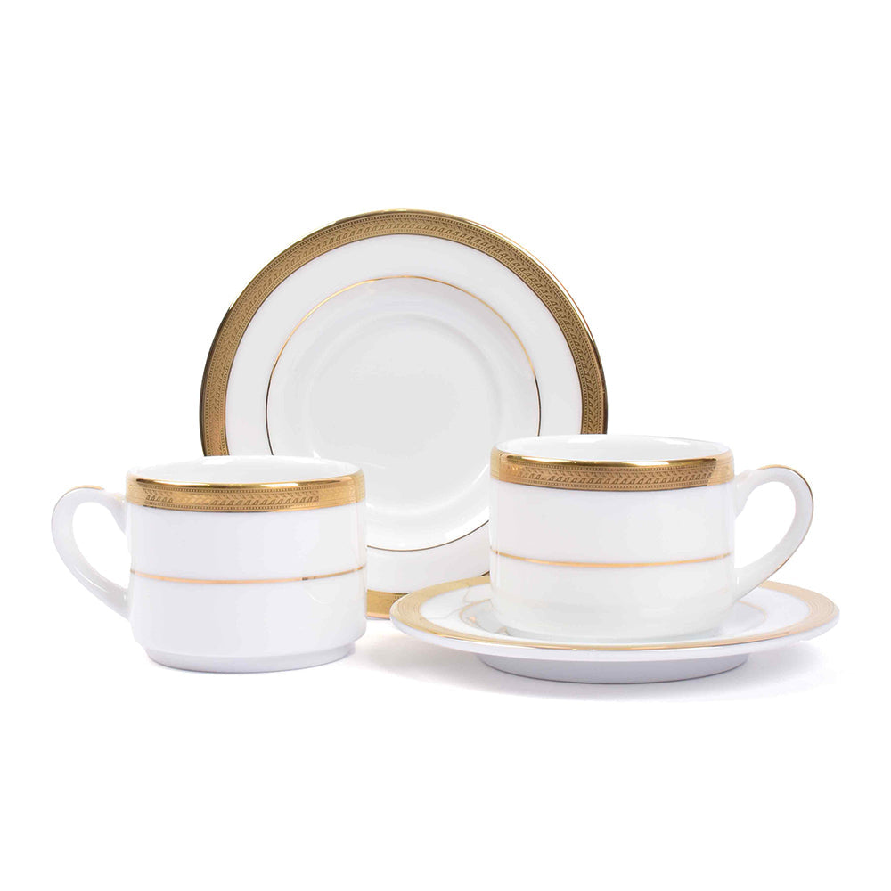 Tea Cup & Saucer Set 12pc | Gold | Vienna Gold ICHKAN by Day To Day