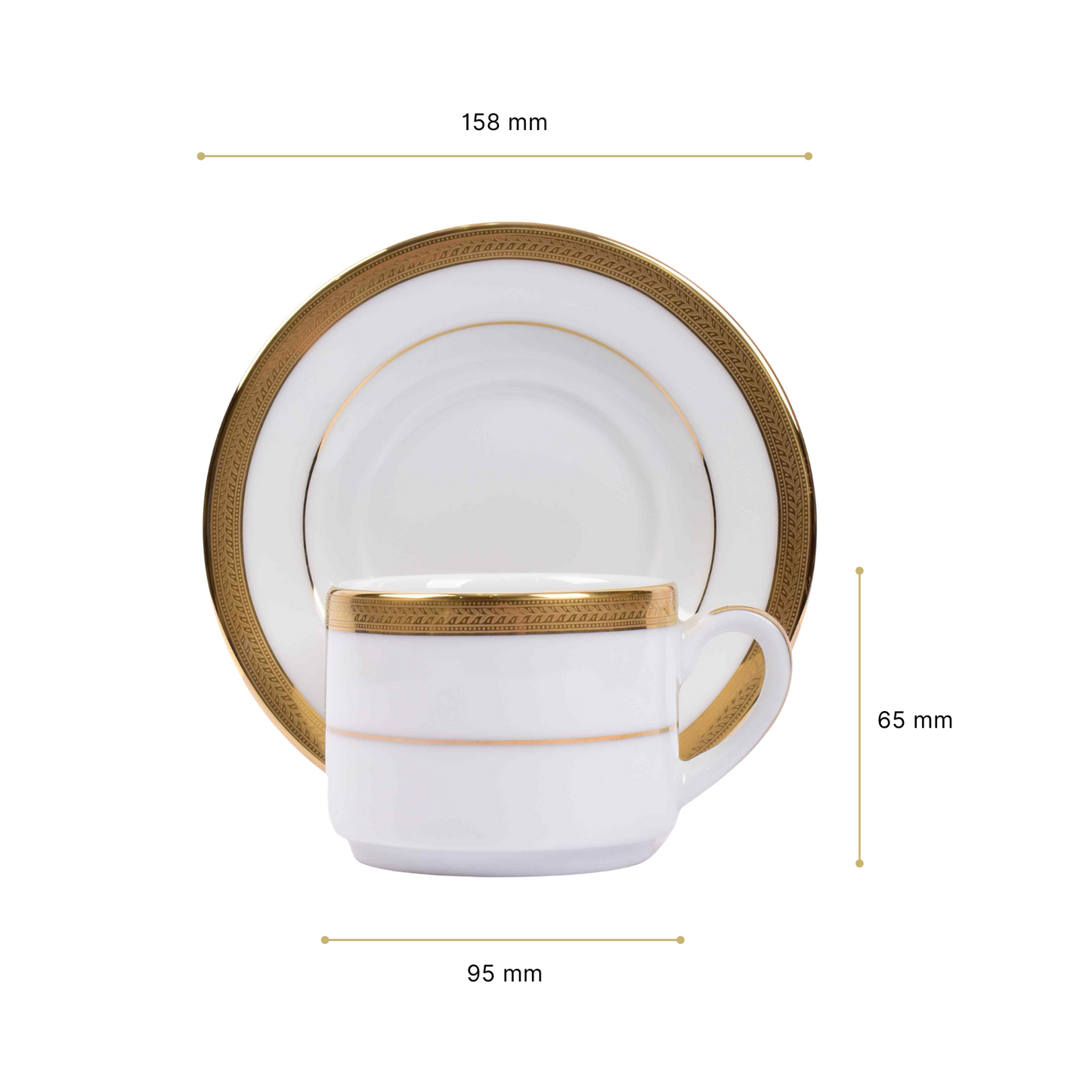 Tea Cup & Saucer Set 12pc | Gold | Vienna Gold ICHKAN by Day To Day