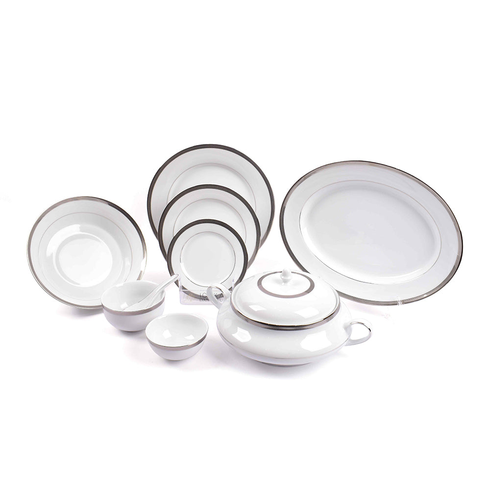 Porcelain Dinner Set 41pc | Platinum | Vienna Platinum ICHKAN by Day To Day