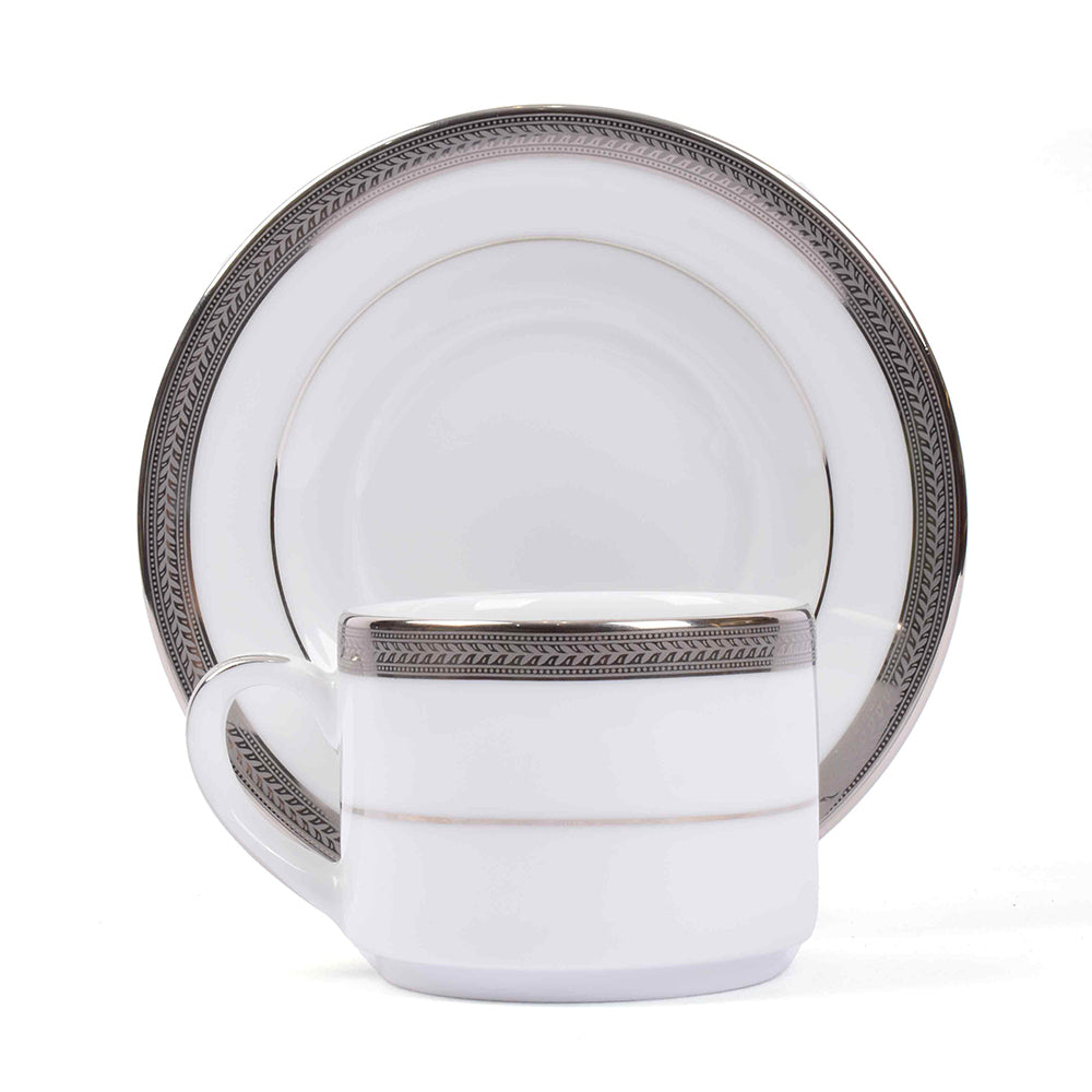 Tea Cup & Saucer Set 12pc | Platinum | Vienna Platinum ICHKAN by Day To Day