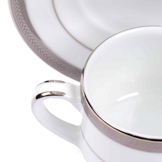 Tea Cup & Saucer Set 12pc | Platinum | Vienna Platinum ICHKAN by Day To Day