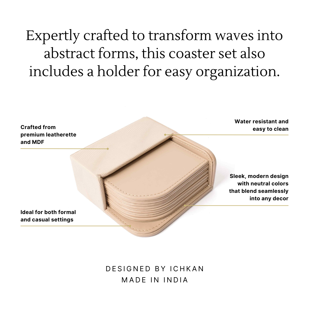 Coasters Set Of 6 | Beige | Wave