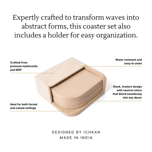 Coasters Set Of 6 | Beige | Wave