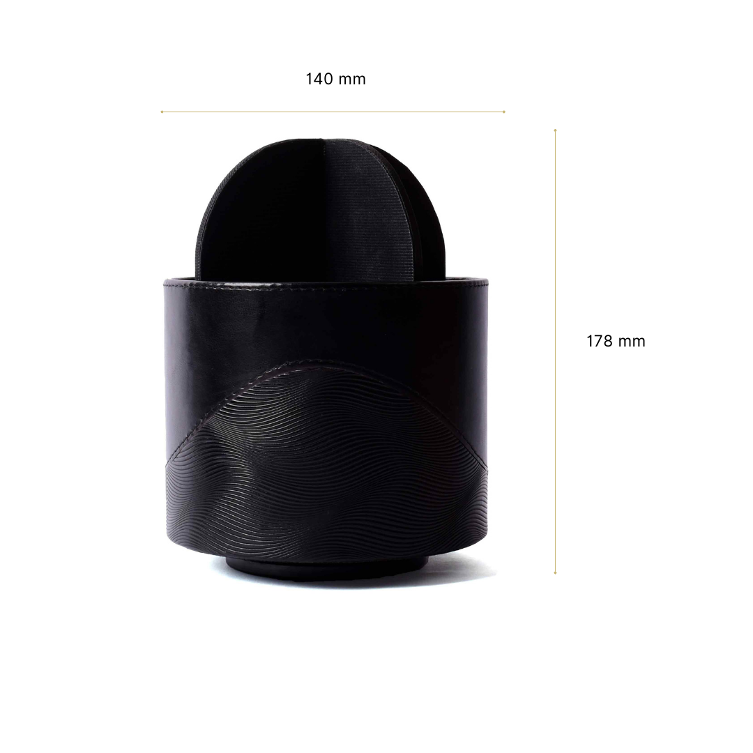 Rotating Cosmetic/Pen Holder | Black | Wave